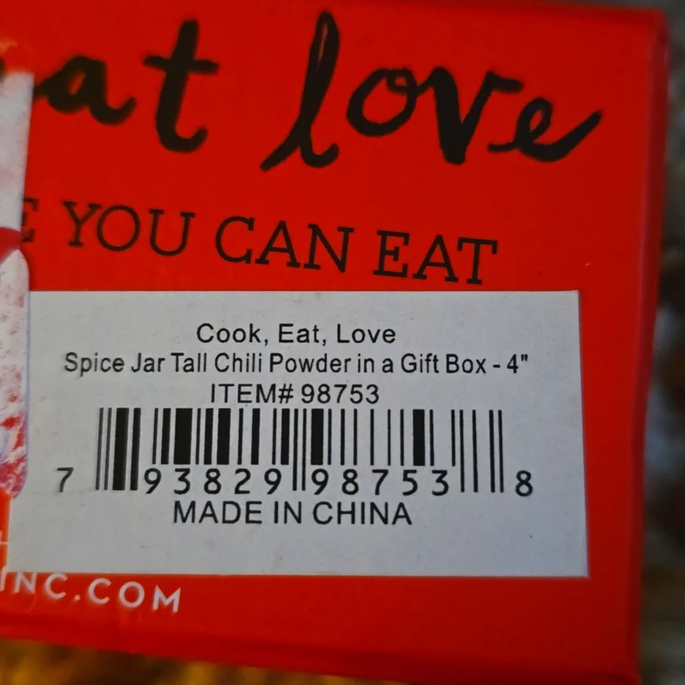 Cook Eat Love ~ Chili CUMIN PAPRIKA Porcelain ALL Spice Jar 4” NIB FARMHOUSE NEW